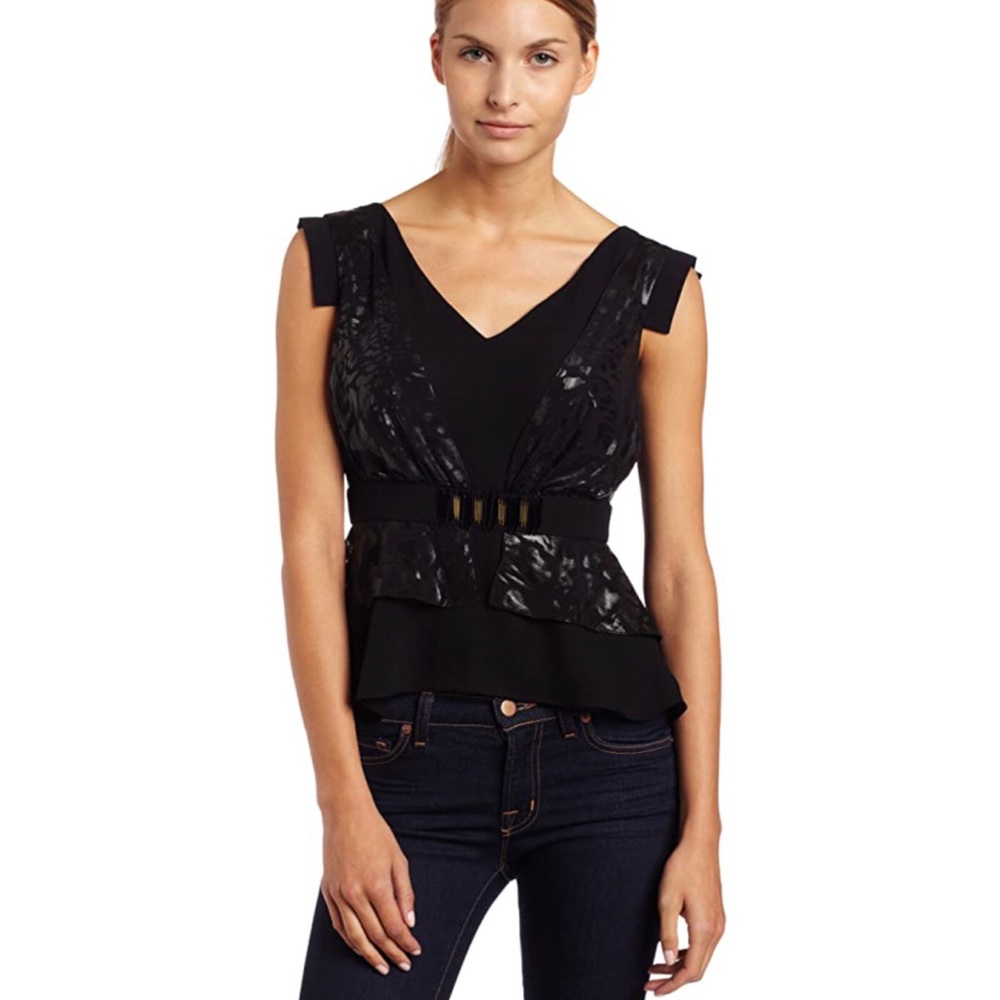 BCBGeneration black sleeveless layer peplum top